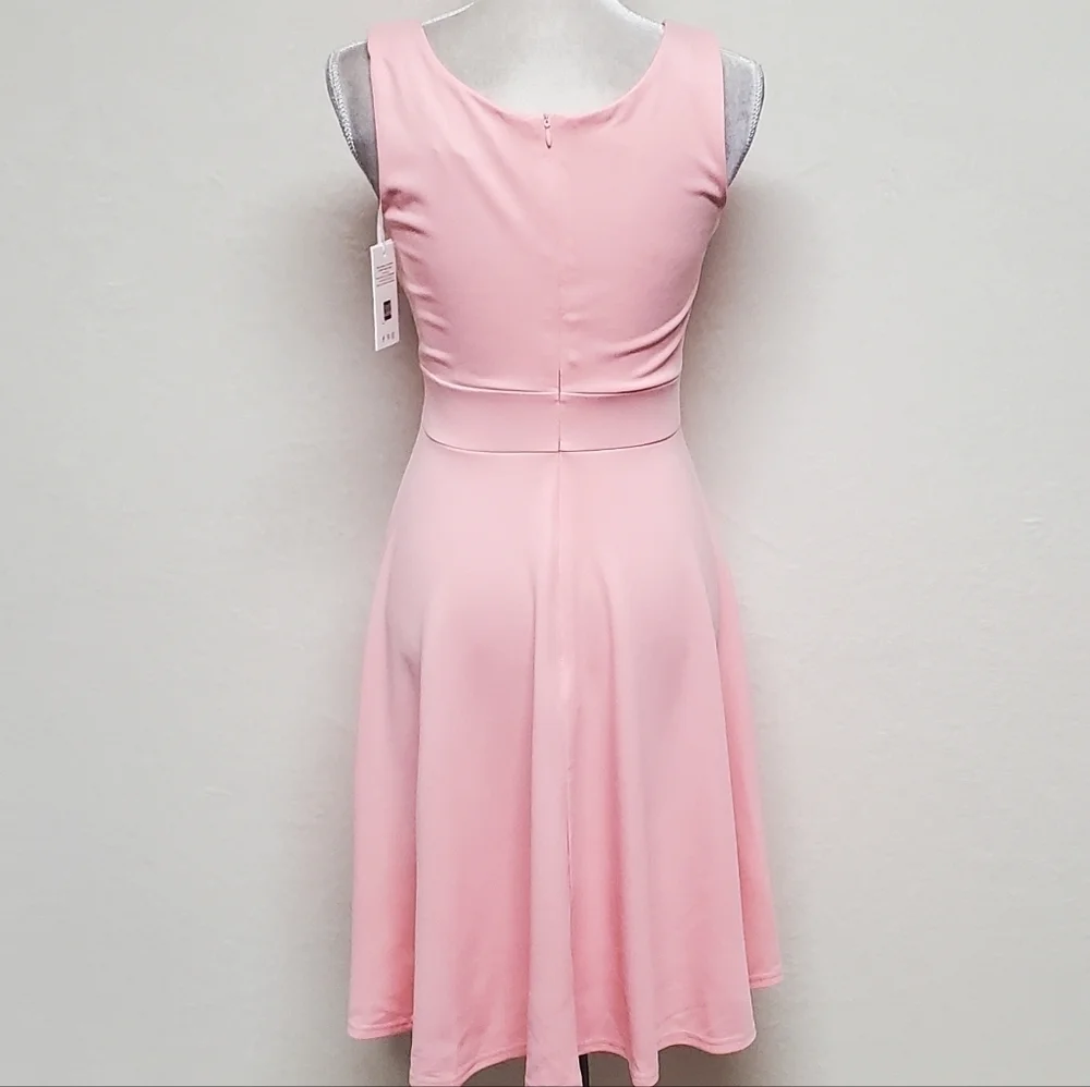 GRACE KARIN Women's Cocktail Bubblegum Pink Sleeveless Wrap V-Neck A-line Dress